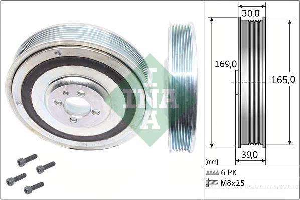 INA 544 0080 20 - Puleggia cinghia, Albero a gomiti autozon.pro