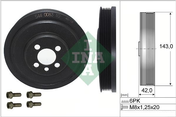 INA 544 0083 20 - Puleggia cinghia, Albero a gomiti autozon.pro