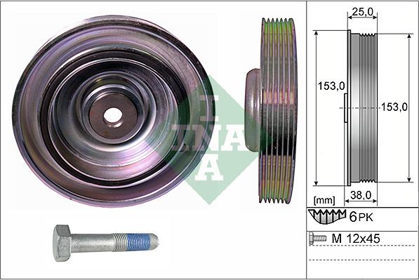 INA 544 0087 20 - Puleggia cinghia, Albero a gomiti autozon.pro