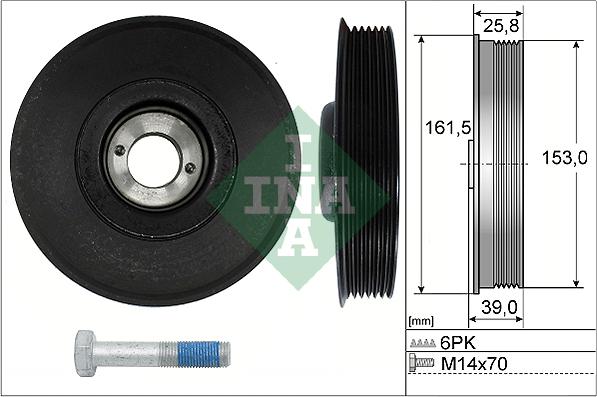 INA 544 0039 20 - Puleggia cinghia, Albero a gomiti autozon.pro