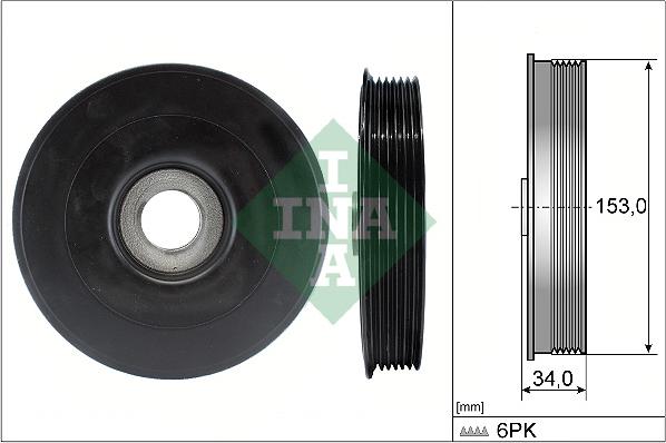 INA 544 0079 10 - Puleggia cinghia, Albero a gomiti autozon.pro