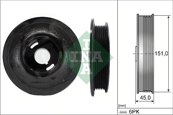 INA 544 0072 10 - Puleggia cinghia, Albero a gomiti autozon.pro