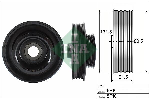 INA 544 0141 10 - Puleggia cinghia, Albero a gomiti autozon.pro