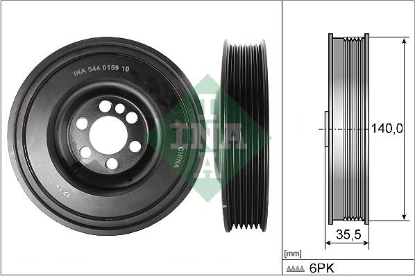 INA 544 0159 10 - Puleggia cinghia, Albero a gomiti autozon.pro