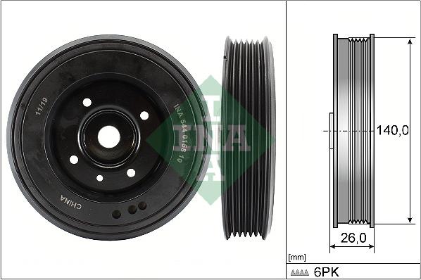 INA 544 0158 10 - Puleggia cinghia, Albero a gomiti autozon.pro