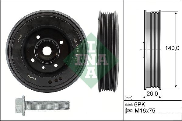 INA 544 0158 20 - Puleggia cinghia, Albero a gomiti autozon.pro