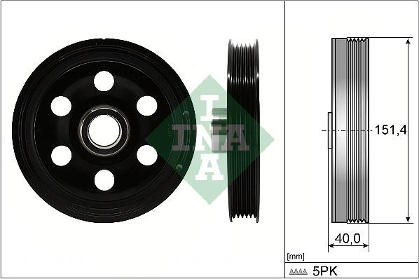 INA 544 0165 10 - Puleggia cinghia, Albero a gomiti autozon.pro