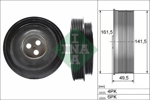 INA 544 0166 10 - Puleggia cinghia, Albero a gomiti autozon.pro