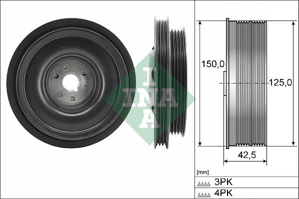 INA 544 0161 10 - Puleggia cinghia, Albero a gomiti autozon.pro