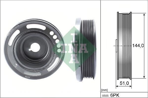 INA 544 0168 10 - Puleggia cinghia, Albero a gomiti autozon.pro