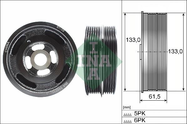 INA 544 0167 10 - Puleggia cinghia, Albero a gomiti autozon.pro