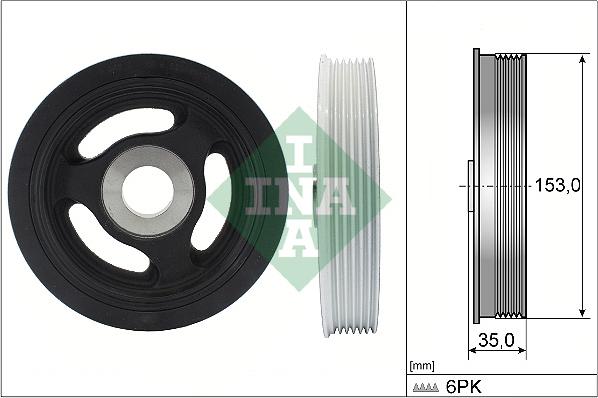 INA 544 0104 10 - Puleggia cinghia, Albero a gomiti autozon.pro