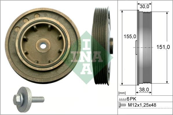 INA 544 0101 20 - Puleggia cinghia, Albero a gomiti autozon.pro