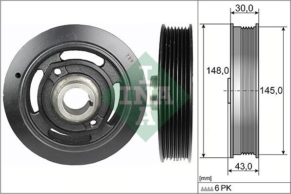 INA 544 0108 10 - Puleggia cinghia, Albero a gomiti autozon.pro