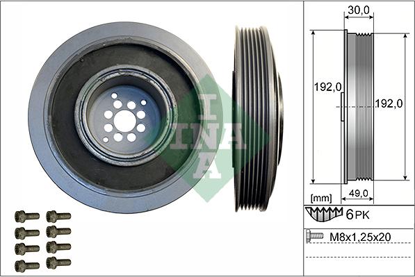 INA 544 0102 20 - Puleggia cinghia, Albero a gomiti autozon.pro