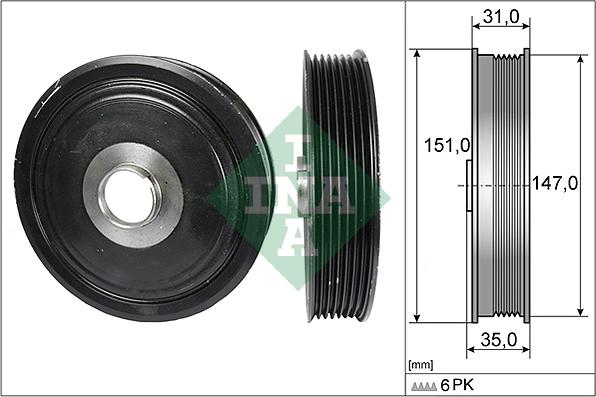 INA 544 0110 10 - Puleggia cinghia, Albero a gomiti autozon.pro