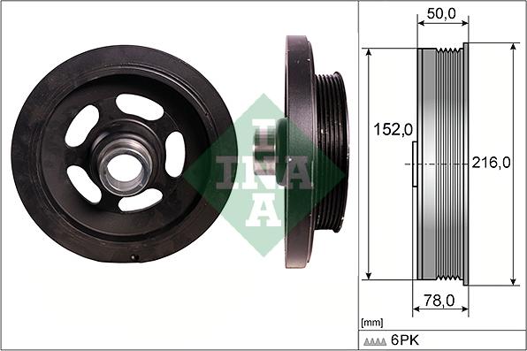 INA 544 0111 10 - Puleggia cinghia, Albero a gomiti autozon.pro