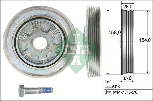 INA 544 0112 20 - Puleggia cinghia, Albero a gomiti autozon.pro