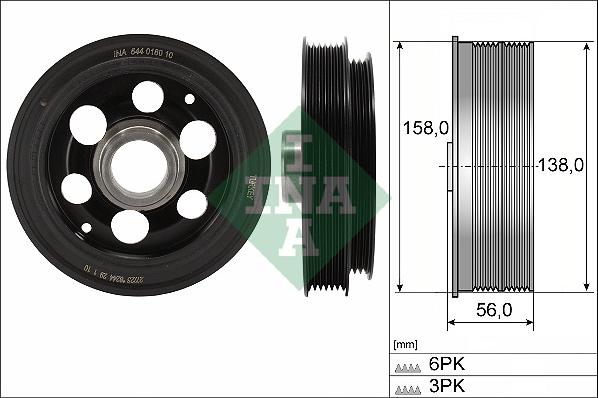 INA 544 0180 10 - Puleggia cinghia, Albero a gomiti autozon.pro