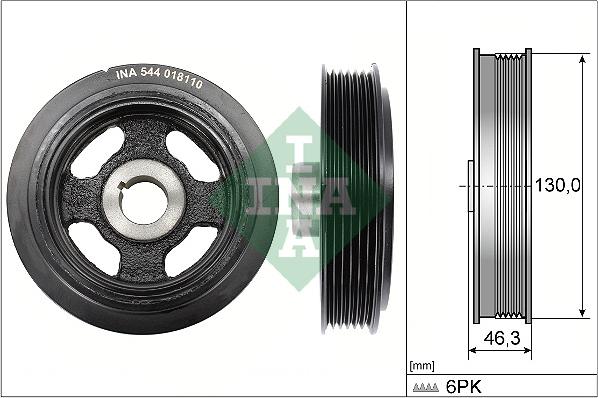 INA 544 0181 10 - Puleggia cinghia, Albero a gomiti autozon.pro