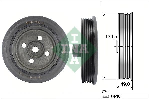 INA 544 0139 10 - Puleggia cinghia, Albero a gomiti autozon.pro