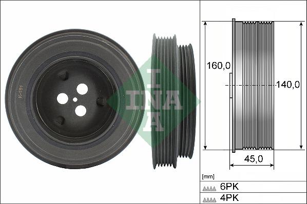 INA 544 0131 10 - Puleggia cinghia, Albero a gomiti autozon.pro