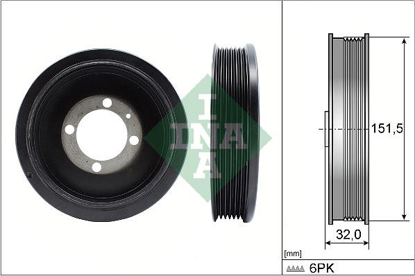 INA 544 0123 10 - Puleggia cinghia, Albero a gomiti autozon.pro