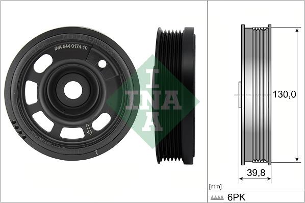 INA 544 0174 10 - Puleggia cinghia, Albero a gomiti autozon.pro