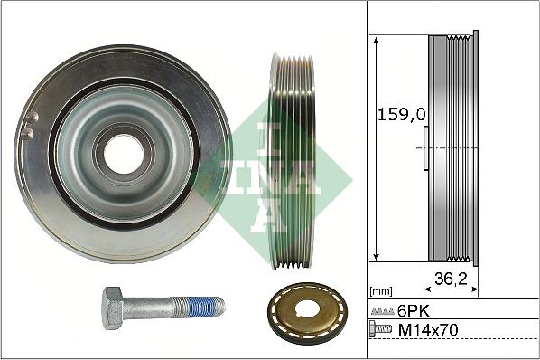 INA 544 0173 21 - Puleggia cinghia, Albero a gomiti autozon.pro