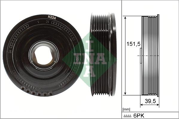 INA 544 0177 10 - Puleggia cinghia, Albero a gomiti autozon.pro