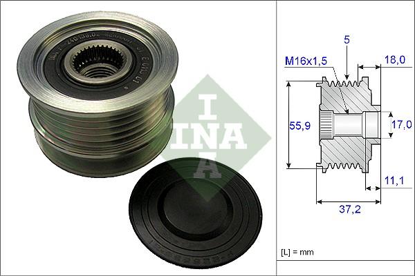 INA 535 0096 10 - Puleggia cinghia, Alternatore autozon.pro