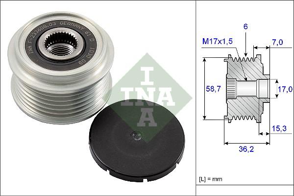 INA 535 0098 10 - Puleggia cinghia, Alternatore autozon.pro