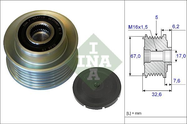 INA 535 0097 10 - Puleggia cinghia, Alternatore autozon.pro