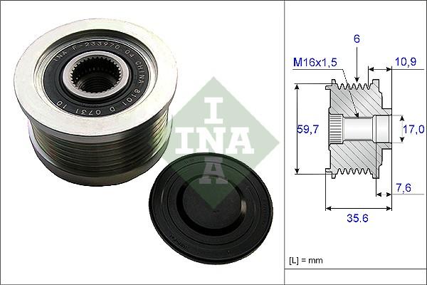 INA 535 0046 10 - Puleggia cinghia, Alternatore autozon.pro