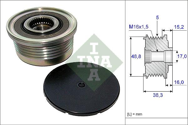 INA 535 0048 10 - Puleggia cinghia, Alternatore autozon.pro