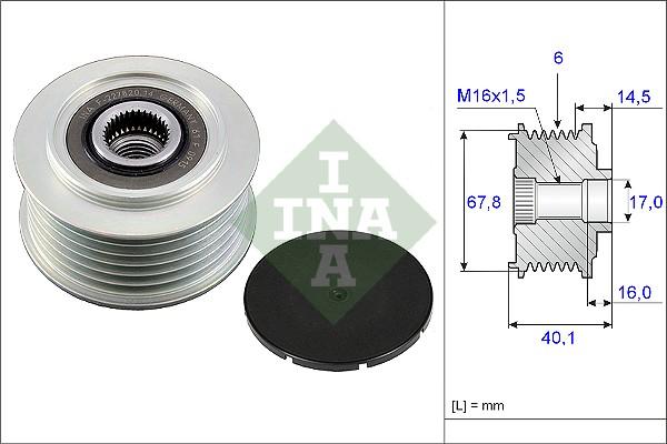 INA 535 0047 10 - Puleggia cinghia, Alternatore autozon.pro