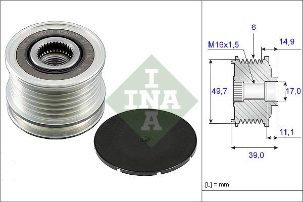 INA 535 0050 10 - Puleggia cinghia, Alternatore autozon.pro