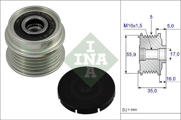 INA 535 0004 10 - Puleggia cinghia, Alternatore autozon.pro