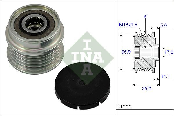 INA 535 0005 10 - Puleggia cinghia, Alternatore autozon.pro