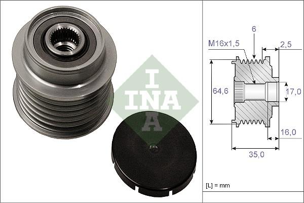 INA 535 0006 10 - Puleggia cinghia, Alternatore autozon.pro