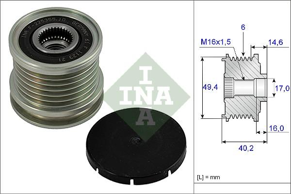 INA 535 0001 10 - Puleggia cinghia, Alternatore autozon.pro