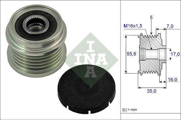 INA 535 0007 10 - Puleggia cinghia, Alternatore autozon.pro