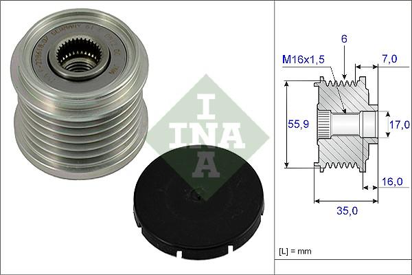 INA 535 0014 10 - Puleggia cinghia, Alternatore autozon.pro