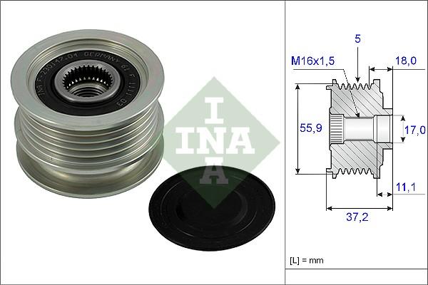 INA 535 0018 10 - Puleggia cinghia, Alternatore autozon.pro