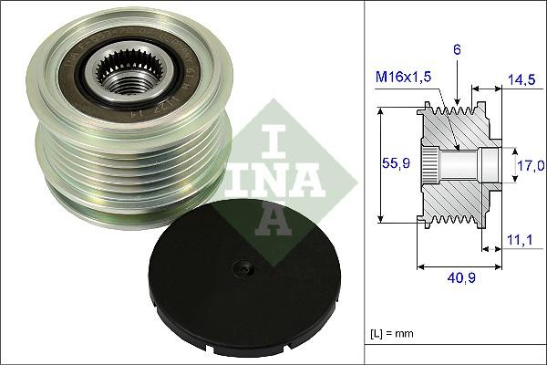 INA 535 0012 10 - Puleggia cinghia, Alternatore autozon.pro