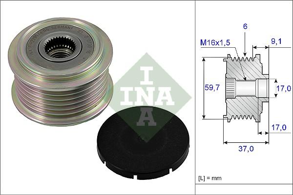 INA 535 0017 10 - Puleggia cinghia, Alternatore autozon.pro