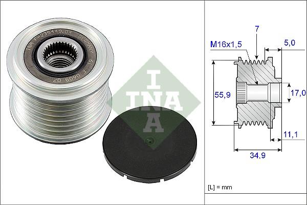 INA 535 0083 10 - Puleggia cinghia, Alternatore autozon.pro