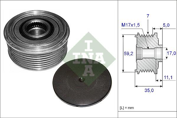 INA 535 0087 10 - Puleggia cinghia, Alternatore autozon.pro