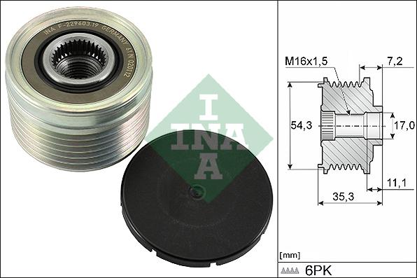 INA 535 0039 10 - Puleggia cinghia, Alternatore autozon.pro