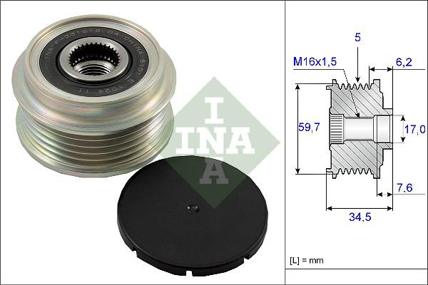 INA 535 0034 10 - Puleggia cinghia, Alternatore autozon.pro